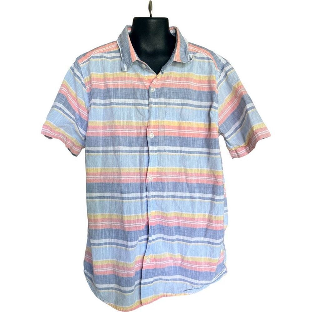 Youth Boys Childrens Place Bright Pastel Summer Button Down - Sz L 10/12